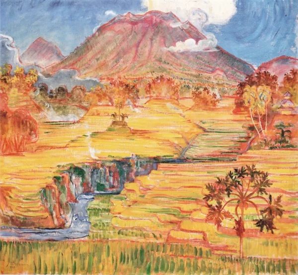 Theo Meier_Landscape with Gunung Agung_1949